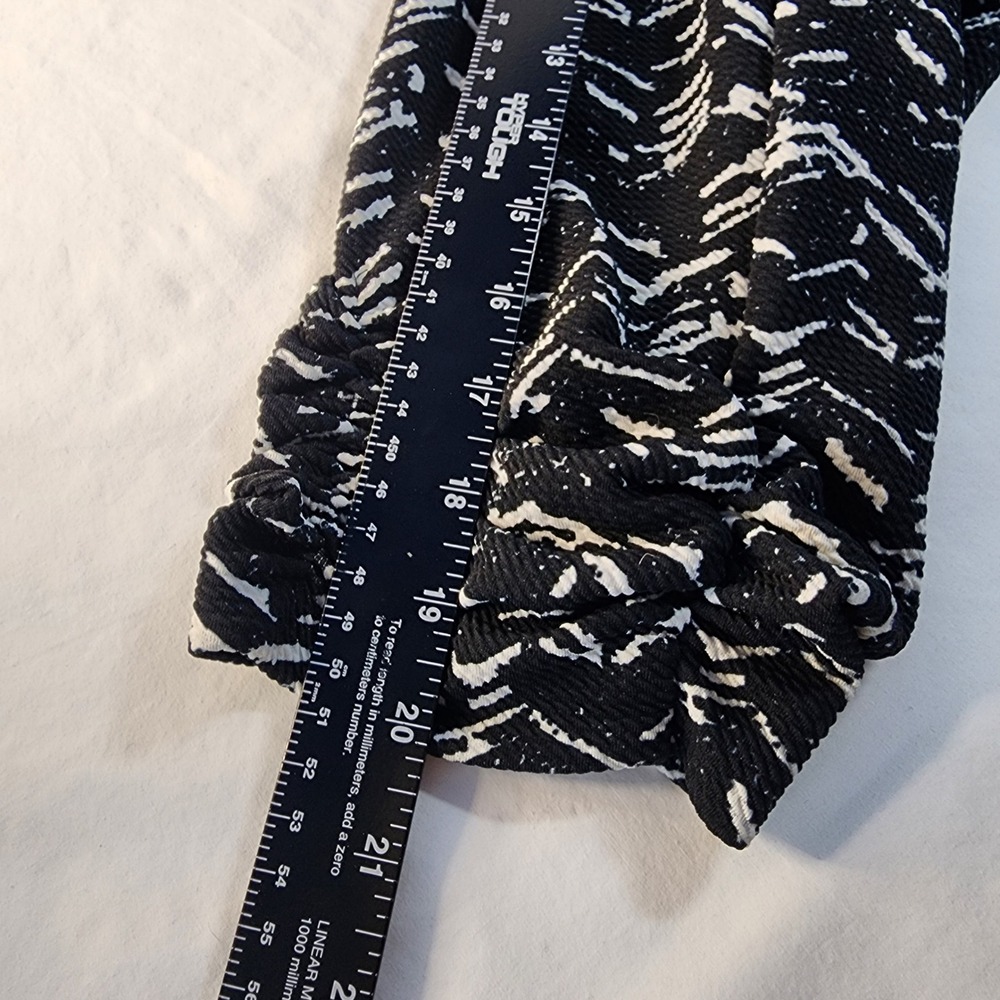 Y2K Avenue Black Print Blazer Jacket Plus 26 28 Office Resortwear Stretch Travel - Picture 13 of 14